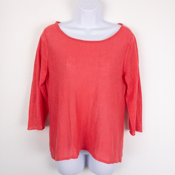 Eileen Fisher Tops - Eileen Fisher Organic Linen Top Womens Small Pink Sustainable Beach Sustainable